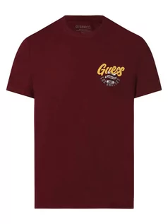 Koszulki męskie - GUESS - T-shirt męski, lila|czerwony - grafika 1