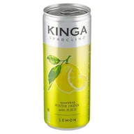 Woda - Kinga Sparclino Napój gazowany o smaku cytrynowym 250 ml - miniaturka - grafika 1