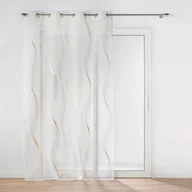 Firany - FIRANA GOTOWA NA PRZELOTKACH DO SALONU ZŁOTY WZÓR FIRANKA WOAL 140x240 - miniaturka - grafika 1