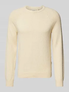 Sweter z dzianiny z prążkowanymi wykończeniami model ‘BHAFAN’ - Swetry męskie - miniaturka - grafika 1