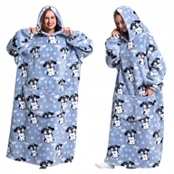 Bluzy damskie - KOC BLUZA Oversize Kocobluza Cieplutka 2w1 Piesek Pies XXL Długa Kocyk - miniaturka - grafika 1