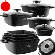 Zestawy garnków i patelni - Zestaw Garnków Brytfanna 8 El. Marmurkowe Garnki - miniaturka - grafika 1