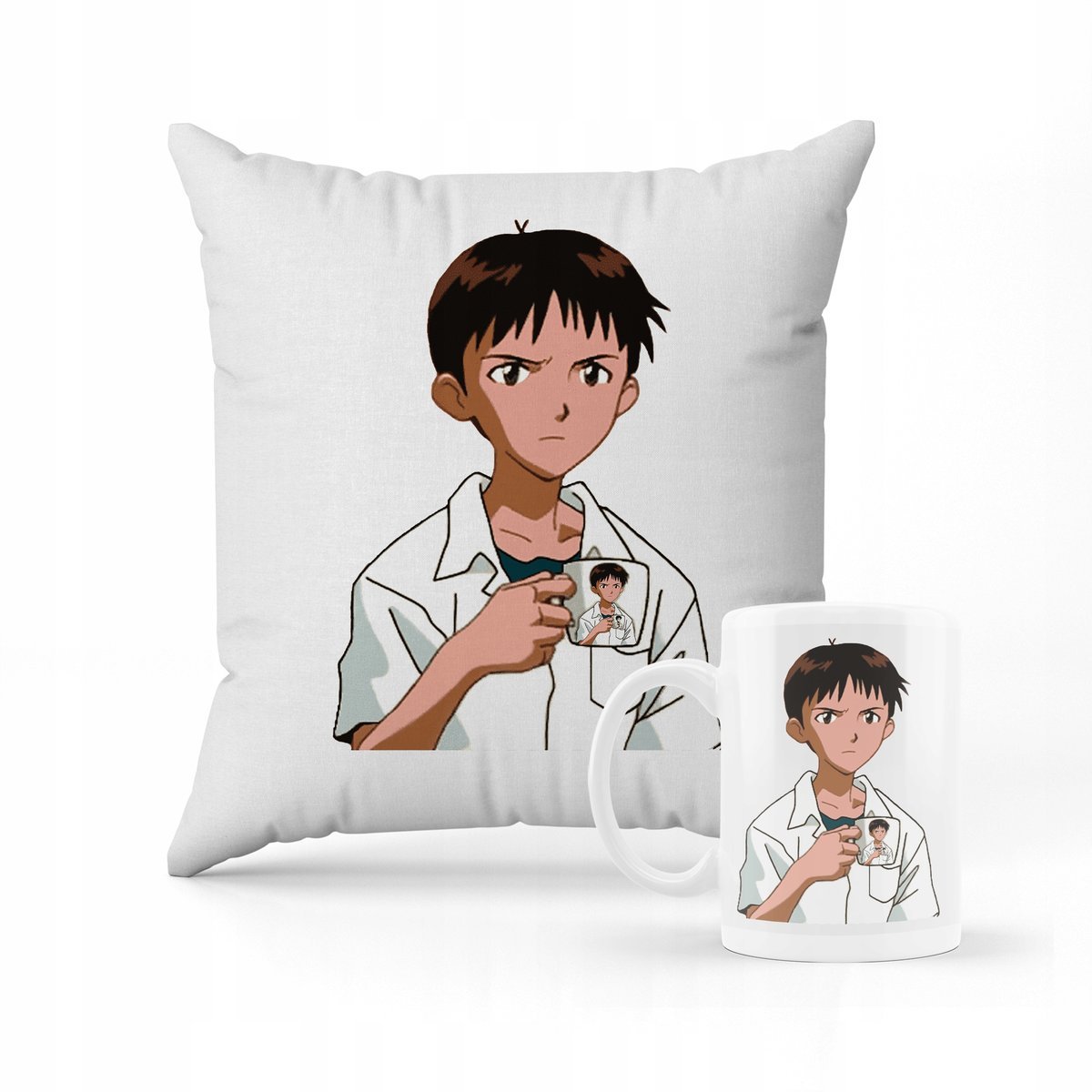 ZESTAW KUBEK + PODUSZKA Shinji Anime Kubek Anime