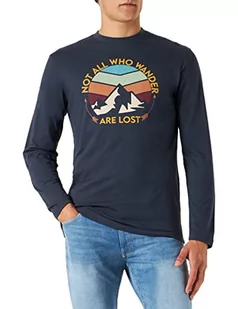 Springfield Bluza męska Bawełna Koszula, Ciemnoniebieski, Regularny, Ciemny niebieski, L - Bluzy męskie - miniaturka - grafika 1