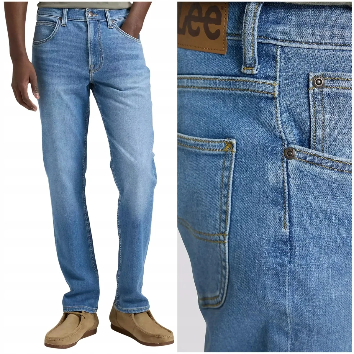 Lee Brooklyn Trinity Lightweight proste klasyczne spodnie jeansowe W38 L34
