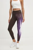 Legginsy - Reebok legginsy treningowe LUX Collection kolor brązowy wzorzyste 100205574 - miniaturka - grafika 1