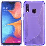 Etui i futerały do telefonów - cofi1453® S-Line Case Bumper kompatybilny z Samsung Galaxy A20e (A202F) Silikonowe etui odporne na wstrząsy Etui na telefon komórkowy Etui TPU Pokrowiec Fioletowy - miniaturka - grafika 1