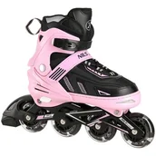 Rolki - Nils Extreme NA11230A RÓŻOWE LED ROZM. L(39-42) ŁYŻWOROLKI - miniaturka - grafika 1