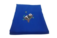 Koce i narzuty dla dzieci - Kocyk niemowlęcy z wełny merino Panda, kolor niebieski - miniaturka - grafika 1