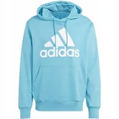 Bluzy męskie - Bluza męska adidas Essentials French Terry Big Logo Hoodie błękitna IC9367 - miniaturka - grafika 1