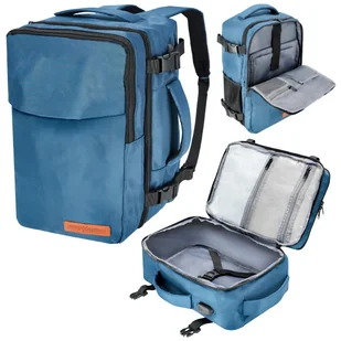 Plecak podróżny 40x20x25 do samolotu lekki bagaż podręczny – blue - Akcesoria podróżnicze Plecak podróżny 40x20x25 do samolotu lekki bagaż podręczny – blue - Akcesoria podróżnicze - miniaturka - grafika 1