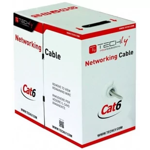 Techly TechlyPro Kabel instalacyjny skrętka UTP Cat6 4x2 linka CCA 305m szary (022571) - Kable miedziane - miniaturka - grafika 4