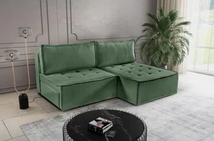 Sofa w kształcie L mini BOHOO narożnik tkanina Raven jasnozielony prawy - Narożniki - miniaturka - grafika 1