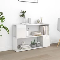 Regały - vidaXL Regał na książki, biały z połyskiem, 100x24x63 cm, płyta - miniaturka - grafika 1