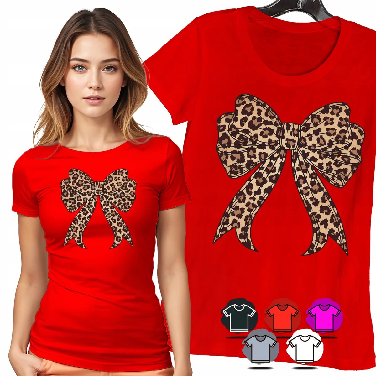 KOSZULKA DAMSKA T-SHIRT - PANTERKOWA KOKARDKA MODNY STYL DLA NIEJ WZÓR - S