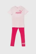 Dresy i komplety dla dziewczynek - Puma komplet bawełniany dziecięcy ANIMAL & Leggings Set G kolor różowy - miniaturka - grafika 1