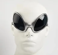 Okulary przeciwsłoneczne - Śmieszne okulary kosmita żaba srebrne prezent streetwear Y2K - miniaturka - grafika 1