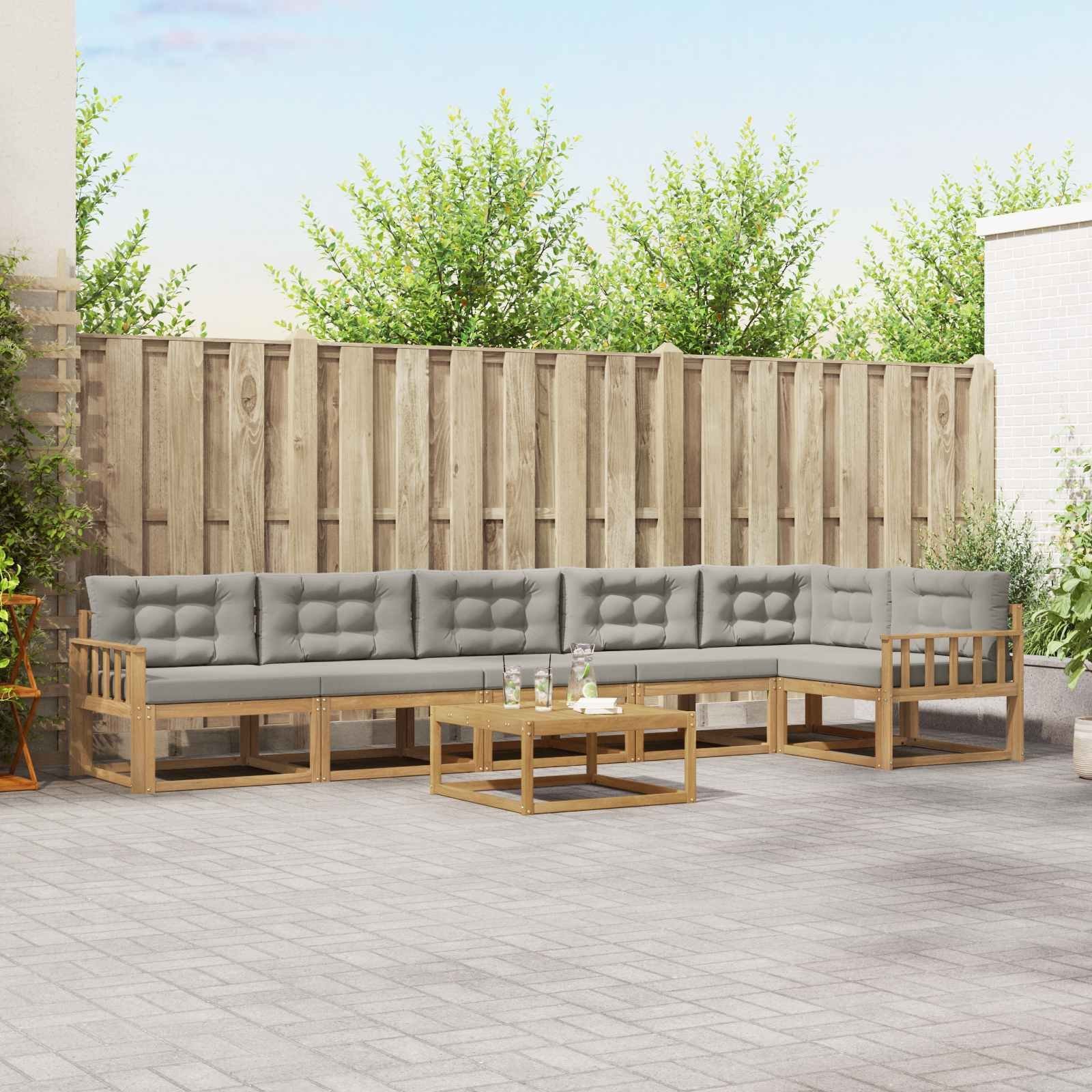 vidaXL Zestaw sof na zewnątrz 7 pcs Biały i jasnoszary 79 x 79 x 37 cm