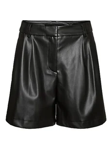 VERO MODA Szorty damskie Vmsolafie Xhw Coated Boos, czarny, XS - Spodenki damskie - miniaturka - grafika 1