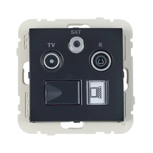 Efapel Gniazdo RTV/SAT/KOMP LOGUS 90 Czarny - Gniazdka elektryczne - miniaturka - grafika 1