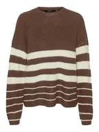 Swetry damskie - Vero Moda Sweter w kolorze brązowo-kremowym - miniaturka - grafika 1