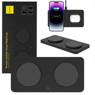 Ładowarki do telefonów - Spacecase Ładowarka indukcyjna Wireless Dual Charger MagCharge WM3B black - miniaturka - grafika 1