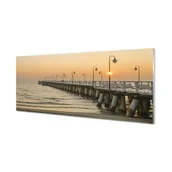 Tablice i flipcharty - Szklany panel kuchenny Gdańsk Morze molo 125x50 cm - miniaturka - grafika 1