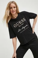 Koszulki sportowe damskie - Guess t-shirt bawełniany damski kolor czarny - miniaturka - grafika 1