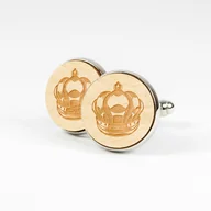 Spinki do mankietów i krawatów - Spinki do mankietów drewniane - Korona - miniaturka - grafika 1