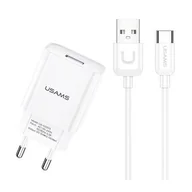 Ładowarki do telefonów - Usams T21 Szybka Ładowarka + Kabel 1M Type-c - miniaturka - grafika 1
