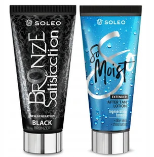 SOLEO BLACK BRONZER 150ml MOCNY BRONZER Z + BALSAM PO OPALANIU 150ml - Balsamy i kremy do opalania - miniaturka - grafika 1