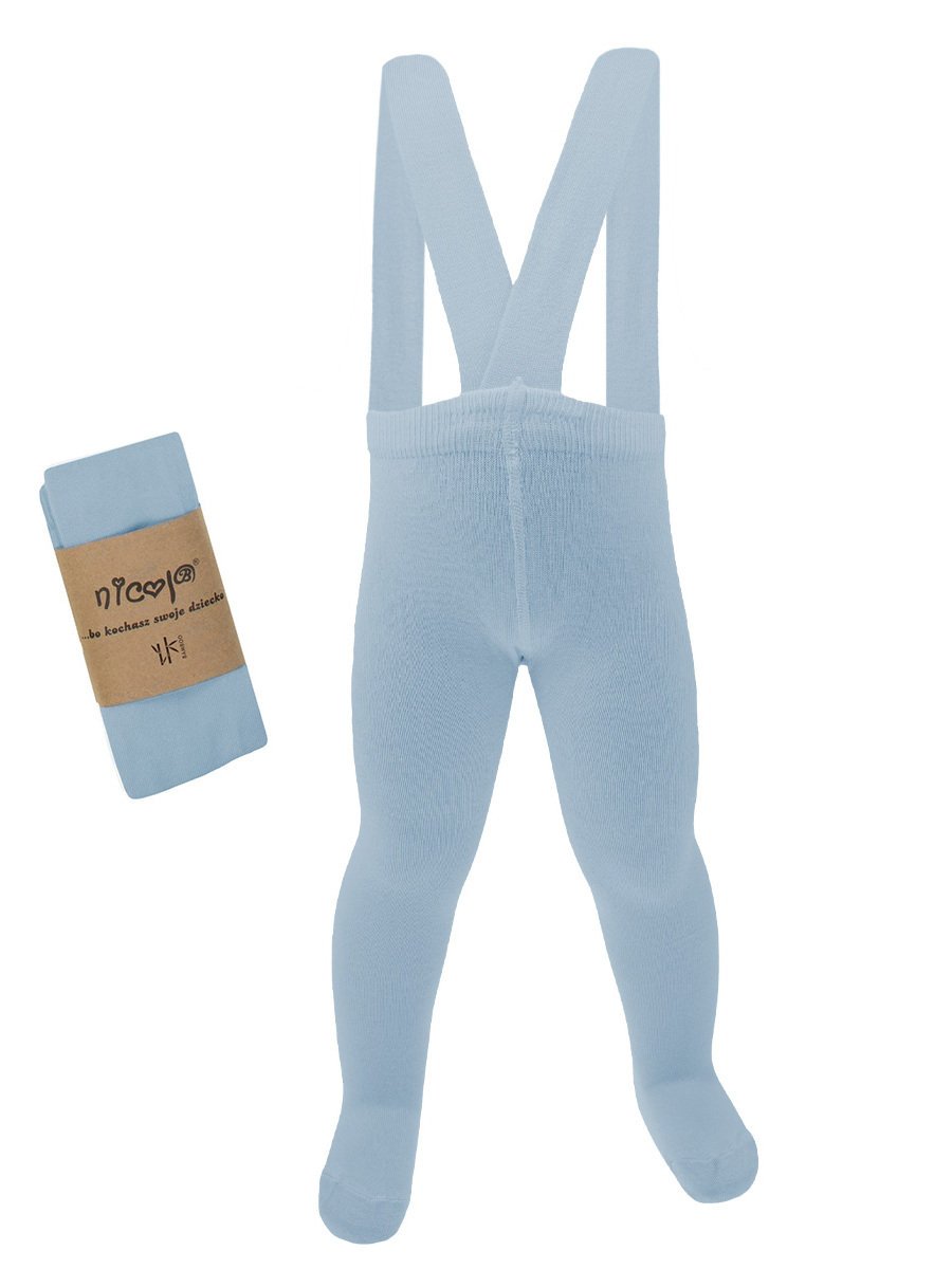 Dziecięce rajstopy bambusowe z szelkami morskie Nicol r.56/62
