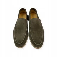 Mokasyny męskie - Mokasyny męskie zamszowe Old Money 47 - miniaturka - grafika 1