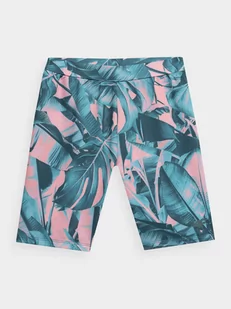 4F, Legginsy krótkie dziewczęce, 4FJSS23TTIGF050-93A, Multikolor 3 ALLOVER, Rozmiar 134/140 - Legginsy - miniaturka - grafika 1