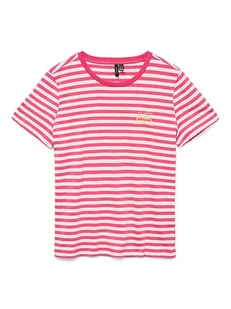 Vero Moda Koszulka w kolorze różowo-białym - Koszulki i topy damskie - miniaturka - grafika 1