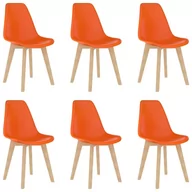 Krzesła - vidaXL Krzesła stołowe, 6 szt., pomarańczowe, plastik - miniaturka - grafika 1