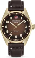 Zegarki męskie - Zegarek męski SWISS MILITARY SMWGA0001551 brązowy klasyczny - miniaturka - grafika 1