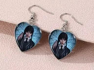 Kolczyki - Kolczyki Wednesday Addams Serial prezent - miniaturka - grafika 1