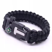 Kompasy - Bransoletka Survival 5w1 Paracord Krzesiwo Kompas - miniaturka - grafika 1