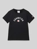 Koszulki dla chłopców - T-shirt z nadrukiem z logo - miniaturka - grafika 1