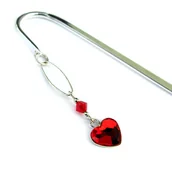 Zakładki do książek - Ogniste serduszko - zakładka kryształ Swarovski - miniaturka - grafika 1