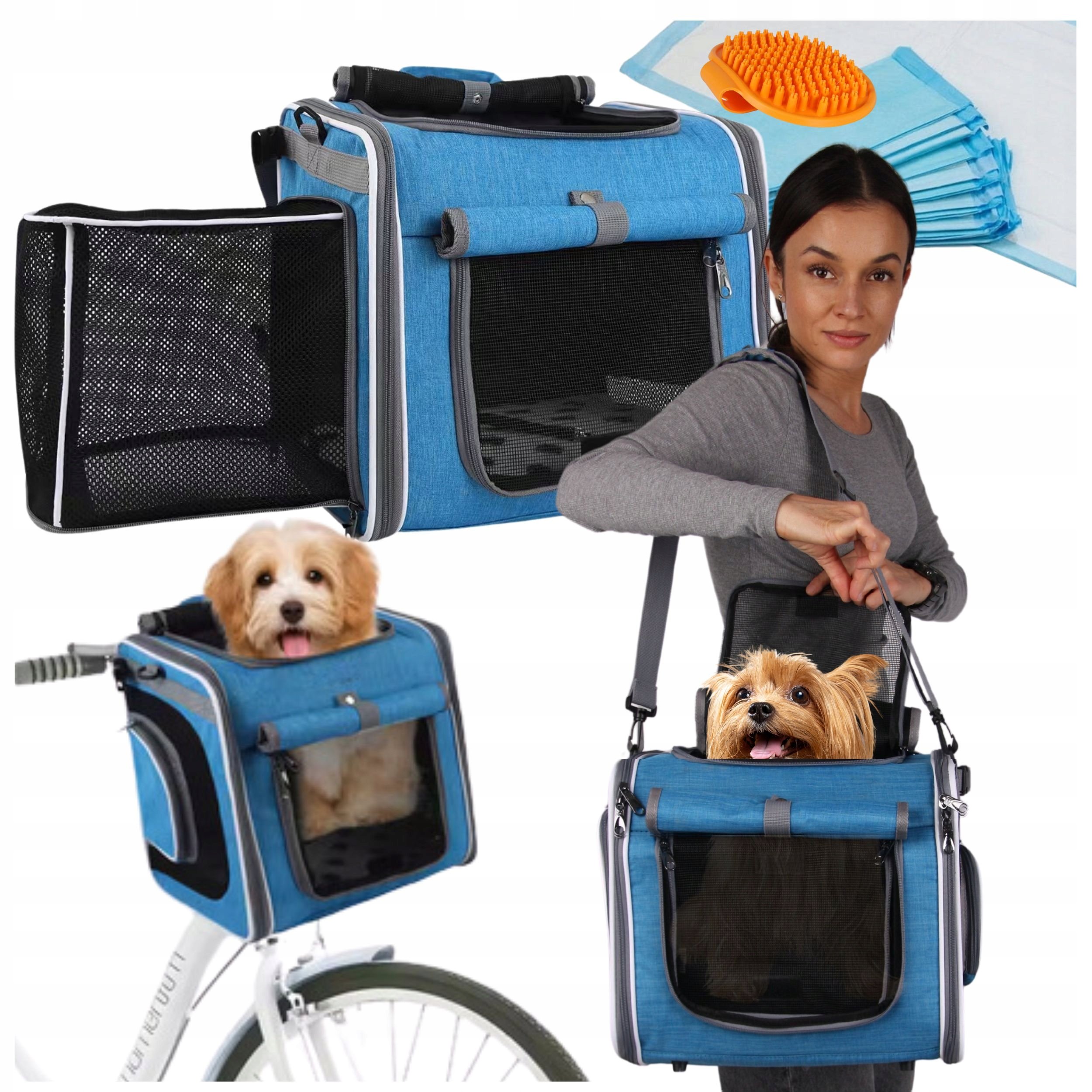 Transporter torba na rower fotelik plecak dla psa kota 4w1 solidny do 5,5kg