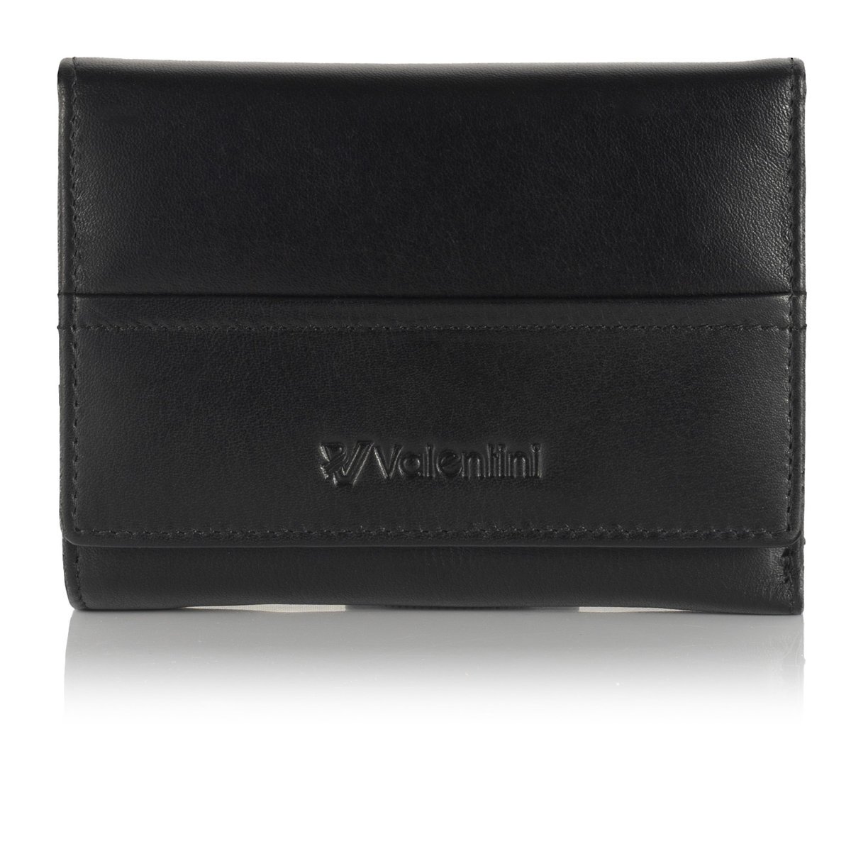 Mały portfel damski z miękkiej skóry Valentini 154-263 - czarny