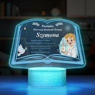 Pamiątka Pierwszej Komunii Świętej - Lampka LED L 3D z nadrukiem na szkle akrylowym dla chłopca na komunię - miniaturka - grafika 1