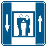 Systemy ekspozycyjne i znaki informacyjne - RA043 DŹWIG OSOBOWY, PN - PŁYTA PCV 1MM; (300X300MM) - miniaturka - grafika 1