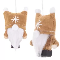 Ozdoby bożonarodzeniowe - Skrzat 8cm ozdoba świąteczna, krasnal świąteczny, gnom brązowy - miniaturka - grafika 1