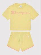 Spodenki damskie - Champion Komplet t-shirt i szorty sportowe 404319 Żółty Custom Fit - miniaturka - grafika 1