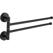 Wieszaki łazienkowe - Mexen Podwójny Wieszak Ścienny Na Ręczniki Czarny - miniaturka - grafika 1