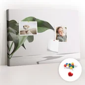 Tablice i flipcharty - Szkolna Tablica korkowa 60x40 cm, Kolorowe Pinezki, wzór Abstrakcyjne liście - miniaturka - grafika 1