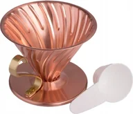 Zaparzacze i kawiarki - Hario Hario metalowy Drip V60-02 miedziany-złoty - miniaturka - grafika 1